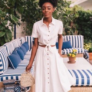 Gal Meets Glam Scout Set white linen skirt and top